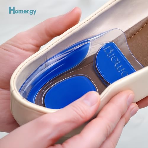 Image of Advanced Heel Cups for Heel Pain Relief - Walk & Stand All Day in Comfort from Plantar Fasciitis, Achilles Tendonitis & Heel Spurs, Upgraded Gel Heel Inserts 2-Pack for Men & Women, Homergy