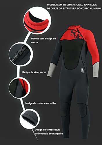 3MM Neoprene Fatos de mergulho para homens Mulheres de roupa de mergulho Continue quente (XXG, Homen