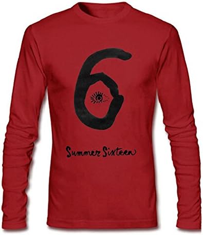 ZhMao Men's Drake Summer Sixteen Long Sleeve T-Shirts Size XXXL Red