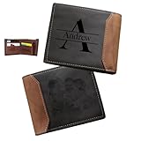 ALBERTBAND Personalisierte Herren Geldbörsen mit Foto Namen Initialen Leder Brieftasche für Papa Ehemann Freund Geschenk für Vatertag Weihnachten Geburtstag (Inner)