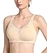 Lemorosy Women's Plus Size Non Padded Cotton Minimizer Wireless Everyday Comfort Bra (36C, Nude)