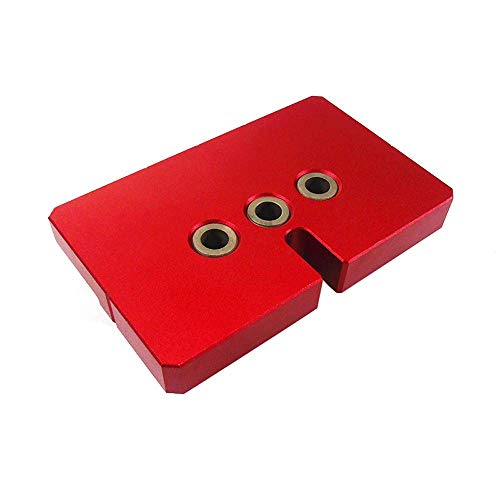 Hole Puncher Locator-3-in-1 Multifunktionaler und tragbarer Punch Locator Rundes Holzpunch Locator Holzbearbeitungswerkzeug (rot)
