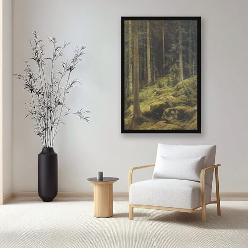 Impression sur toile Forest Wilderness d'Ivan Shishkin cadre 50x75 cm