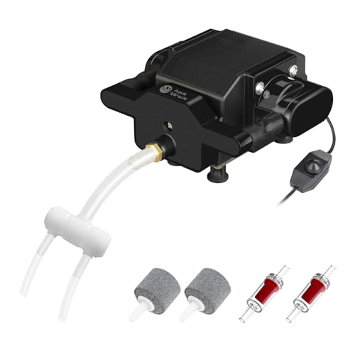 AquaMiracle Quiet Aquarium Air Pump 200/317/475GPH High Pressure Commercial Air Pump Pond Aerator Bubbler Hydroponics Air Pump Oxygen Pump 6W, 200GPH