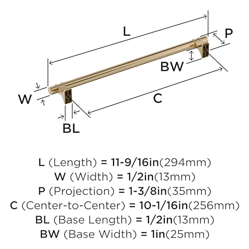 Image of Amerock Davenport 10-1 /16 inch (256mm) Center-to-Center Golden Champagne Cabinet Pull, BP36620BBZ