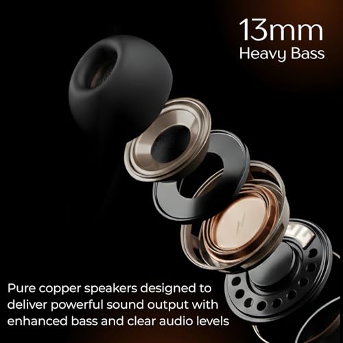 Image of inear Launch Juke Buds Pro3 TWS Wireless Earbuds with 10mm Drivers, 60H Playback, 42dB ANC, 3D Spatial Audio, 47ms Low Latency, Dual Device Connectivity, Bluetooth Earbuds | Black