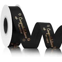 Class of 2026 Ribbon Graduation Black Ribbon 2026 Congrats Grad Ribbons 1 inch 25 Yards for Bouquet Graduation Leis 2026 Grad Decorations Class of 2026 Ribbons for Flower Bouquet