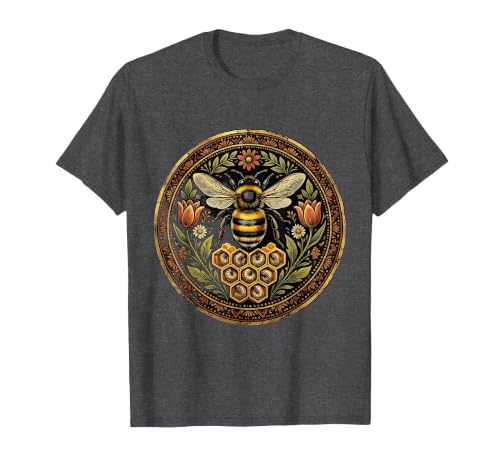 Mama Bumblebee Honeycomb Nursery Illustration T-Shirt, Men, Dark Heather Grey, 3X-Large