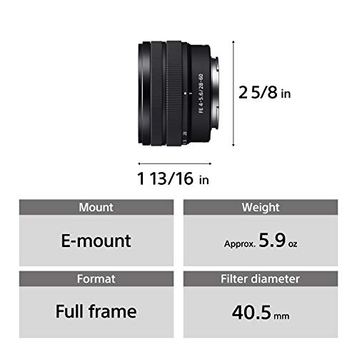 Image of Sony FE 28-60mm F4-5.6 Full-Frame Compact Zoom Lens (SEL2860) (Black)