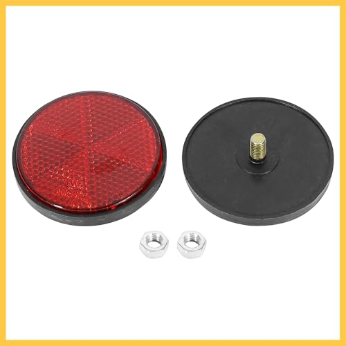 Image of Pair M6x1.0 Red Plastic Universal Screw Mount Reflective Warning Reflector for Motorcycle Bike Auto Replacement Parts