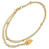 Lieferung in einer hübschen trendor Schmuck-Box. Das vergoldete Fußkettchen ist ein wundervolles Valentinstag Geschenk für sie. Großartige Überraschung zu Geburtstag, Muttertag oder Weihnachten