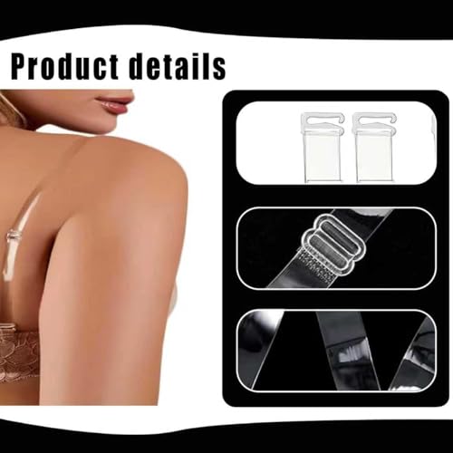Unsichtbare Klare BH Träger 6 Stück BH TräGer Transparent Schultergurt Leicht Verstellbar Durchsichtige BH Träger Abnehmbare Durchsichtige BH TräGer für Frauen Trägerlose BHS