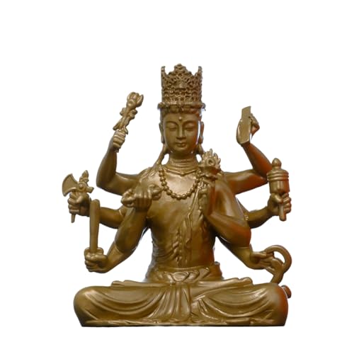 大随求菩薩 仏像 黄銅製 仏壇仏像 置物 開運 風水 祈る 厄除け(高さ7.0cm×巾5.5cm×奥行3.7cm) (古美色)