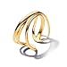 Produktbild PANDORA Essence Organisch Geformter Offener Dreifachband-Ring aus Sterling Silber mit vergoldeter Metalllegierung, Größe: 58, 163284C00-58