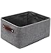 MANGATA Cestas de Almacenaje Plegables, Caja de Almacenamiento de Tela de Lona Gruesa para Ropa, Juguetes (Gris, sin cordón)