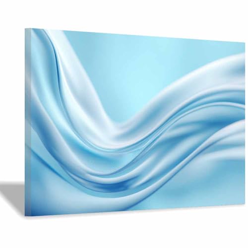 Impression sur toile CUDAOO tableau abstrait bleu pâle encadré format 70x100cm