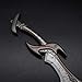 Daedric Sword Skyrim Replica Metal Dark Dagger Demon Warrior Weapon Alloy Handmade Longsword Katana Cosplay Prop Game Gift Silver