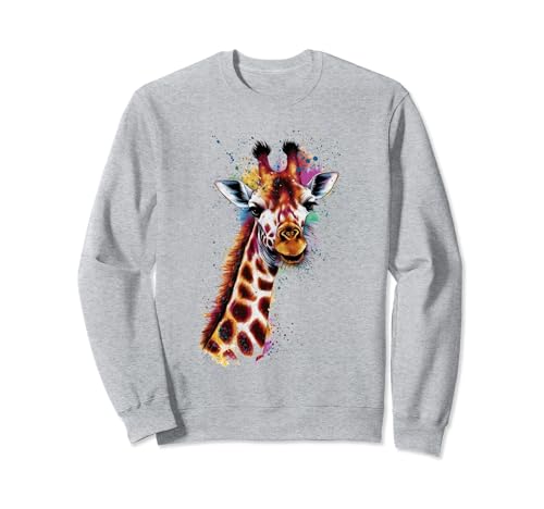 Jirafa Colorido Arte Splash Retrato Vida Silvestre Obra De Arte Animal Sudadera