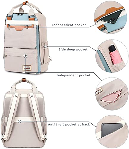 Mochila para mulheres, mochila de viagem à prova d'água, feminina, universitária, escola, casual, d