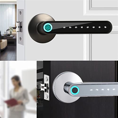 Poignée de porte à code et empreinte biométrique pour ouverture sans clé - 5