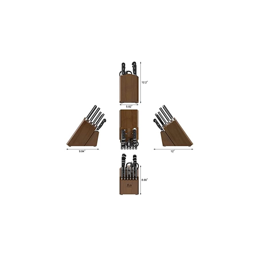 Cangshan Adams Series 1027266 German Steel Forged 15-Piece Knife Block Set, Black