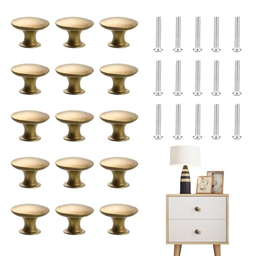 CATELL 15 Pcs Boutons De Placard Vintage Chic En Laiton Antique 30mm