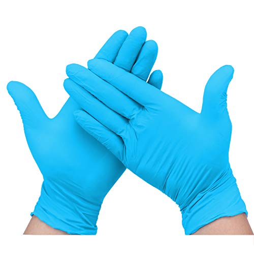 Preisvergleich Produktbild Hseamall Einweghandschuhe, Nitril, puderfrei, latexfrei, antiallergisch, verschleißfest, Blau, 100 Stück, XS, 100