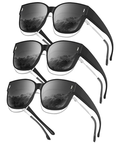 Image of KALIYADI Fit-Over-Glasses Polarized Sunglasses-for-Men Wrap-Around-Sunglasses: Mens Polarized Sunglasses UV400 Protection