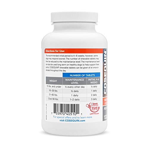Nutramax Cosequin Maximum Strength Joint Health Supplement For Dogs - With Glucosamine, Chondroitin, And Msm, 132 Chewable Tablets #TOP2