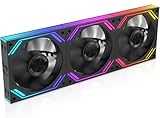 G120Pro 120mm ARGB PWM PC Case Fans 3-Pack, Daisy-Chain, Infinity Mirror Lighting, 1850RPM, 68CFM, Hydro Bearing, for Computer Case and Radiator, Black