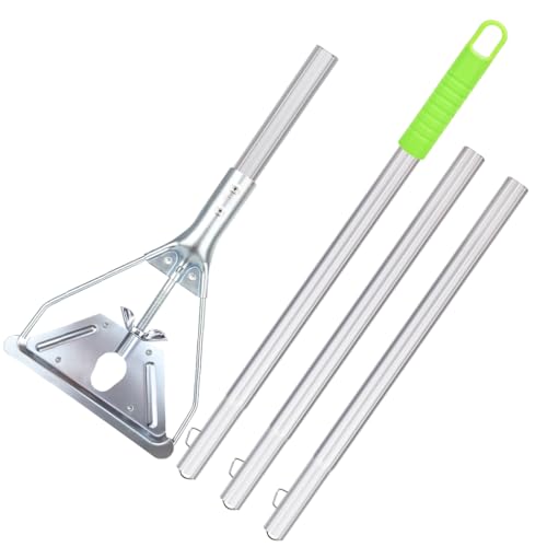 Image of Mop Handle Commercial Heavy Duty - 57 Inch Industrial Metal Mop Stick Replacement for Floor Cleaning - Professional Mops Head Replacement Holder
