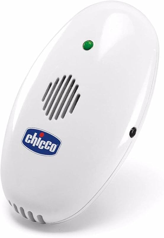 Chicco Mosquito Repellent Device for Babies, Portable, Ultrasonic, Quiet and Ecological, Effective Range 3 m, No Chemicals, with Clip, Battery Included, White