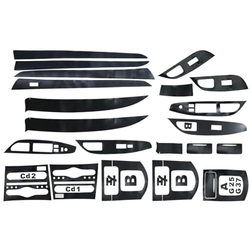 FZJDSD 3D Carbon Fiber Pattern Interior DIY Trim Decals Compatible with Infiniti G25 G37 2007 2008 2009 2010 2011 2012 2013 Available On 4 Doors Models Only
