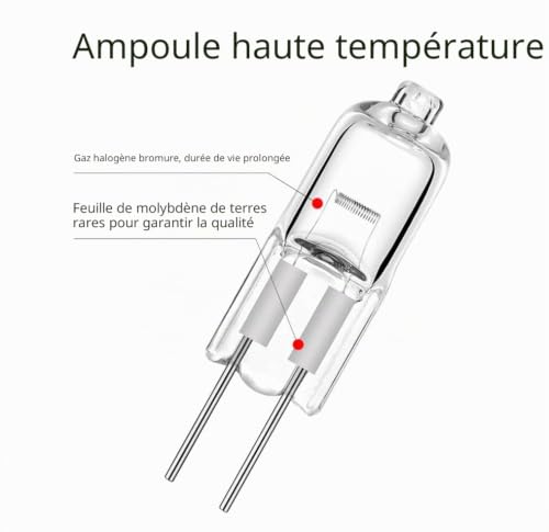 Lot de 2 ampoules halogènes G4 10 W 12 V lumière blanche ampoule économie électrique blanche – vue 3