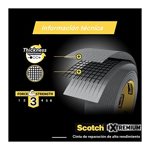 Image of Scotch Extremium Black Universal Duct Tape, 3 m x 25 mm