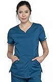 Cherokee WW601 - Camiseta de uniforme médico con cuello en V para mujer, XXL Más