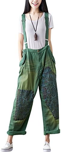Youlee Women's Summer Wide Leg Pants Denim Dungarees Jumpsuit Pants