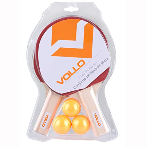 Kit Tênis de Mesa 2 Raq. 3 Bolas Vollo Sports