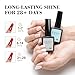 CANNI 2 Pcs No Wipe Gel Top Coat and Base Coat Set- High Gloss Shiny Long Lasting Base Top Coat Gel Nail Polish, Soak Off Nail Art Home and Professional Manicure