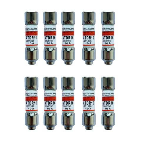 10-Pack New OEM ATDR10 ATDR-10 ATDR-10A 600Vac Slow Blow Class CC Cartridge Fuse Compatible with Ferraz ATDR10 Time-Delay Fuse
