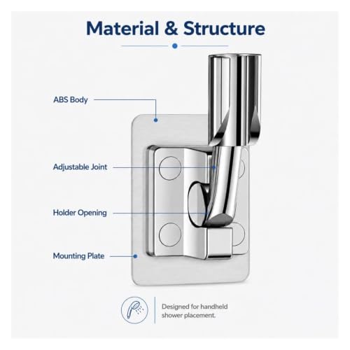 Support de douche réglable pour carrelage sans percer et sans outil