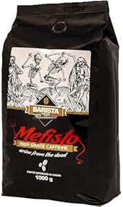 Barista Italiano 🔱 Mefisto - Extrem Starker Kaffee 🔱 1KG Kaffeebohnen 🔱 Stark Koffeinhaltiger Kaffee 🔱 Premium Robusta