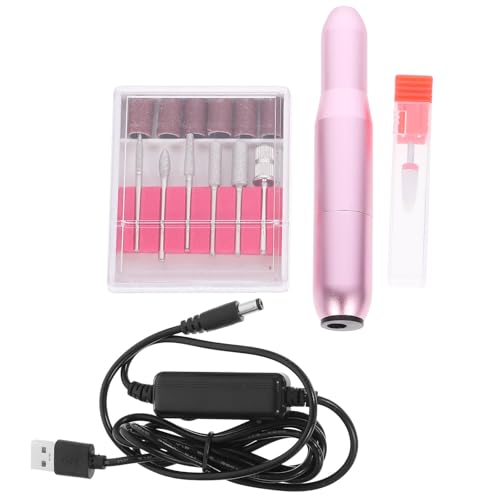 Taladro de uñas eléctrico profesional portátil USB con cinco cabezales de manicura