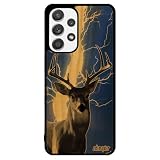 utaupia Cover in silicone per Samsung A53 in legno cervo con cervo e trapano, colore: Blu