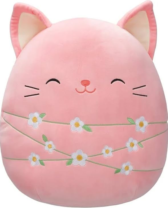 Squishmallows Wilka The Pink Easter Cat - 12 Inch Stuffed Plush Toy