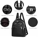 Travistar Rucksack Damen Klein Elegant Cityrucksack PU Leder Damenrucksack Wasserdicht Rucksacktasche Womens Backpack Anti Diebstahl Tagesrucksack für Reisen, Arbeit, Schule (Schwarz) – Bild 5