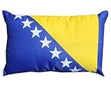 Flaggen Pehl Bosnien Herzegowina Kissen Fahnen Deko Autokissen Fan beide, ca. 28 x 40 cm