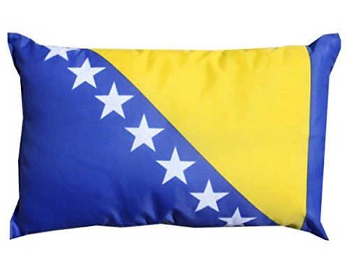 Flaggen Pehl Bosnien Herzegowina Kissen Fahnen Deko Autokissen Fan beide, ca. 28 x 40 cm