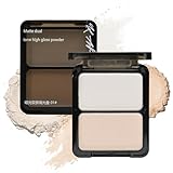 K'APEINE Nude Eyeshadow Light Pink Beige Ivory Duo Face Highlight Bronzer Powder Makeup Matte Mini Eye Shadow Palette Natural Base Eyeshadow Powder for older Women-01#