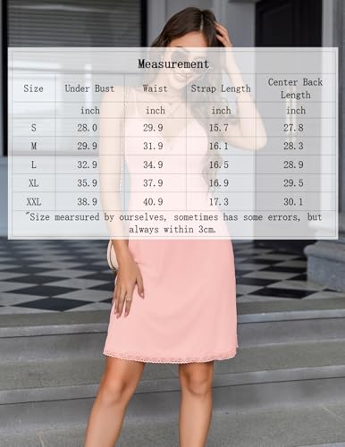 Image of Avidlove Spaghetti Strap Slip Dress Lace Trim Full Slips for Under Dresses Sexy Nightgown